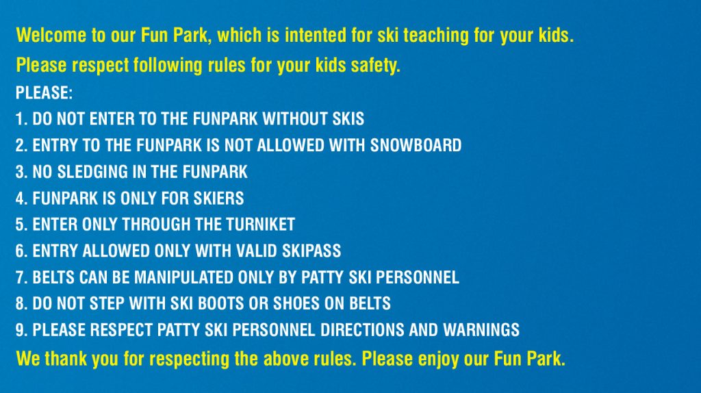 Funpark rules and regulations